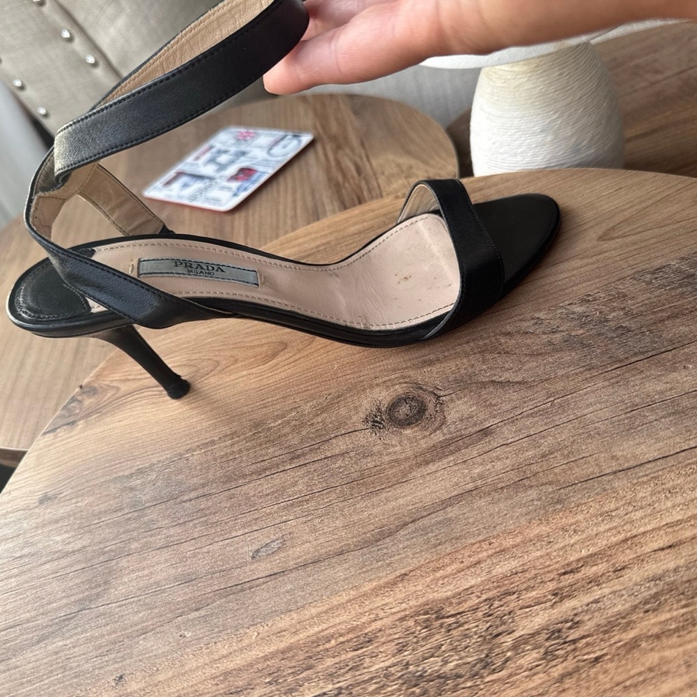 Prada Black Strappy Heels